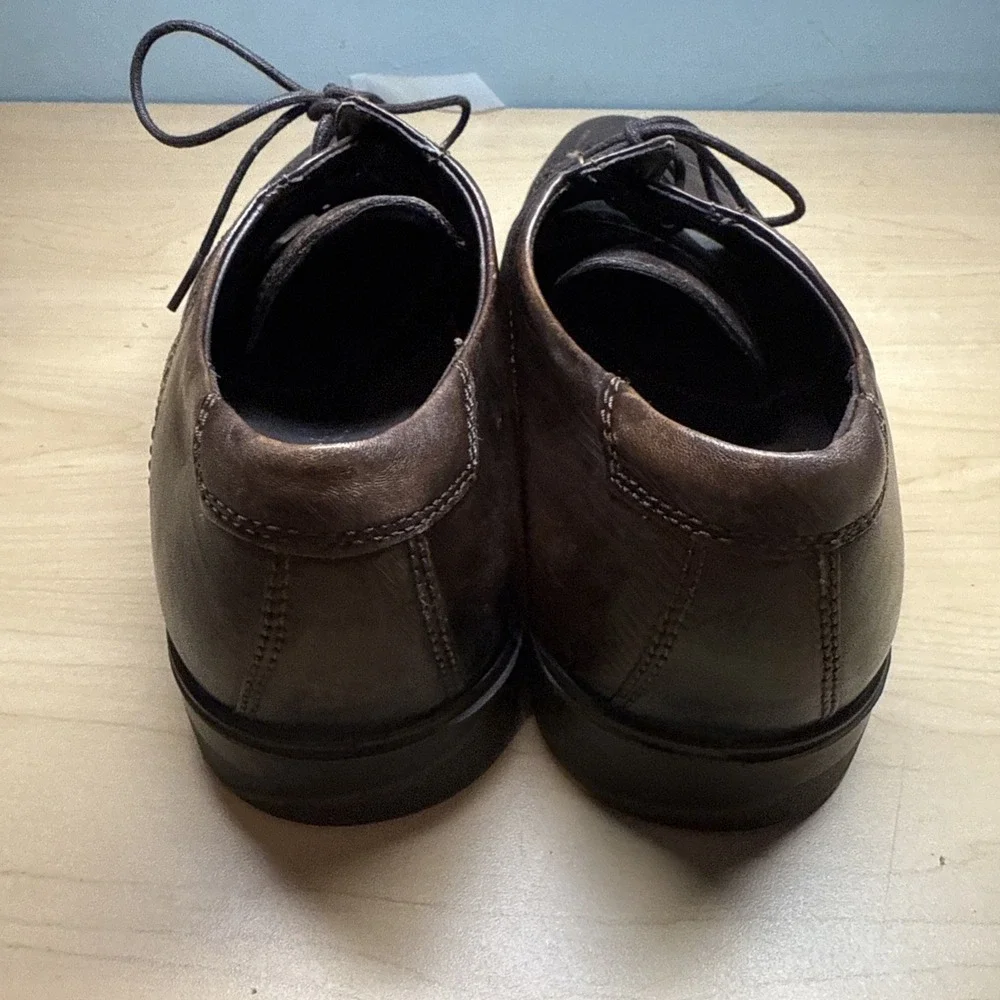 Ecco Vitrus Mens Dress Shoes Wing Tip Leather Oxford Nature Brown SIZE 12 Eu 46